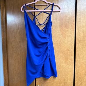 Windsor Royal Blue Asymmetrical Strappy Dress